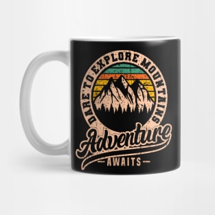 Adventure Outdoors mountains retro badge logo vintage Mug